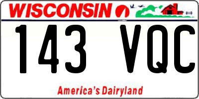WI license plate 143VQC