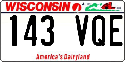 WI license plate 143VQE