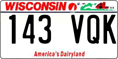 WI license plate 143VQK