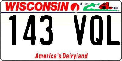 WI license plate 143VQL