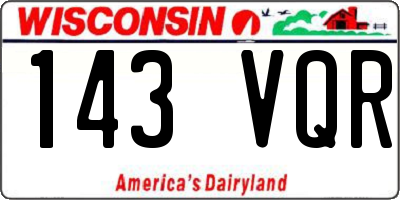 WI license plate 143VQR