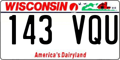 WI license plate 143VQU