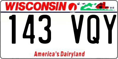WI license plate 143VQY