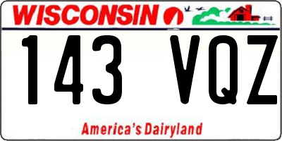 WI license plate 143VQZ