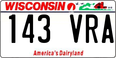 WI license plate 143VRA