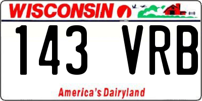 WI license plate 143VRB