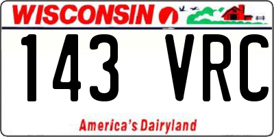 WI license plate 143VRC