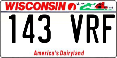 WI license plate 143VRF