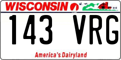 WI license plate 143VRG