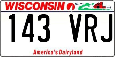 WI license plate 143VRJ