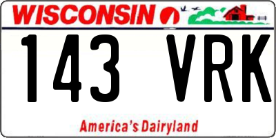WI license plate 143VRK