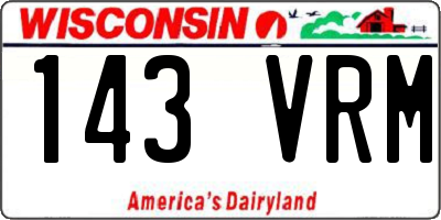 WI license plate 143VRM