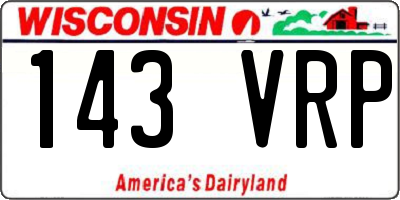 WI license plate 143VRP