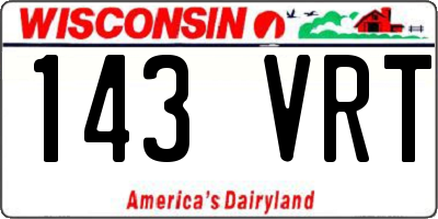 WI license plate 143VRT