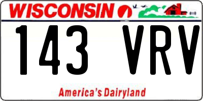 WI license plate 143VRV