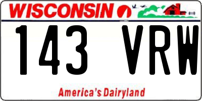 WI license plate 143VRW