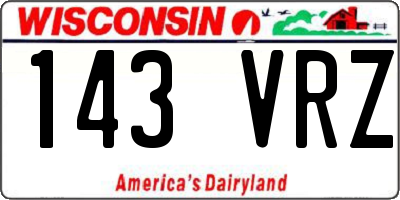 WI license plate 143VRZ