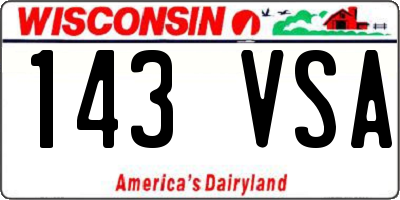 WI license plate 143VSA