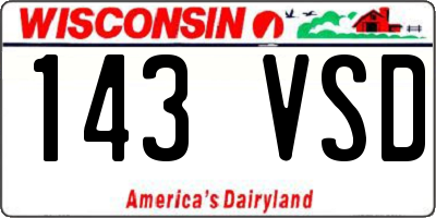WI license plate 143VSD