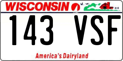 WI license plate 143VSF