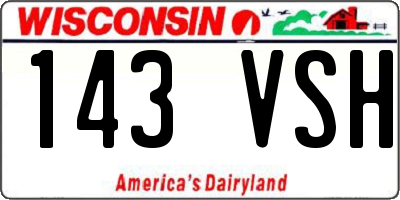 WI license plate 143VSH