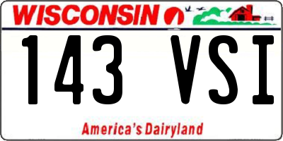 WI license plate 143VSI