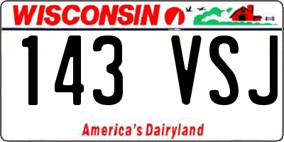 WI license plate 143VSJ