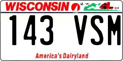 WI license plate 143VSM