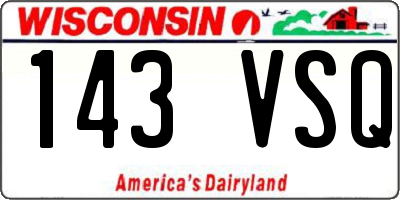 WI license plate 143VSQ