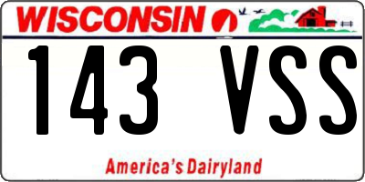 WI license plate 143VSS