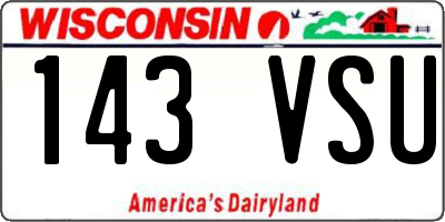 WI license plate 143VSU