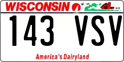 WI license plate 143VSV