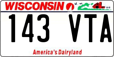 WI license plate 143VTA
