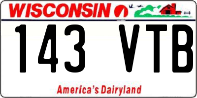 WI license plate 143VTB