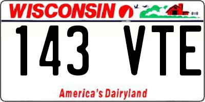 WI license plate 143VTE