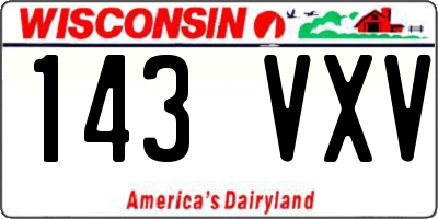 WI license plate 143VXV