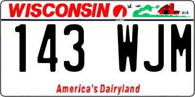 WI license plate 143WJM