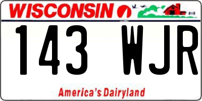 WI license plate 143WJR