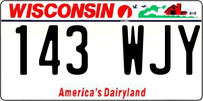 WI license plate 143WJY