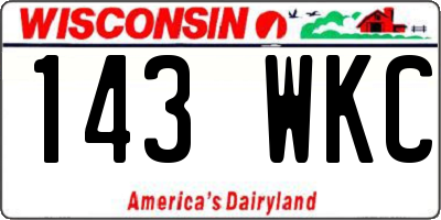 WI license plate 143WKC