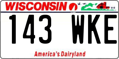 WI license plate 143WKE