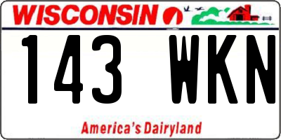 WI license plate 143WKN