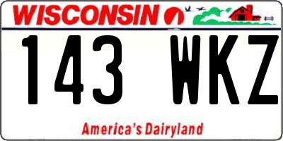 WI license plate 143WKZ