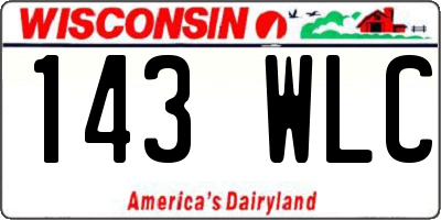 WI license plate 143WLC