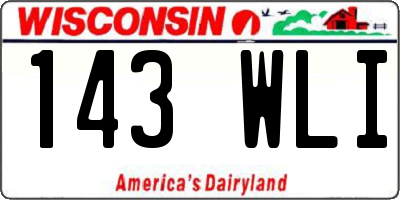 WI license plate 143WLI