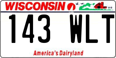 WI license plate 143WLT