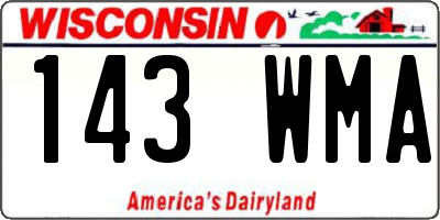 WI license plate 143WMA