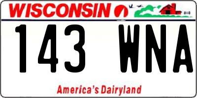 WI license plate 143WNA