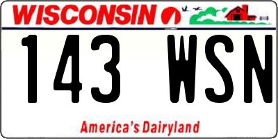 WI license plate 143WSN
