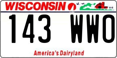 WI license plate 143WWO